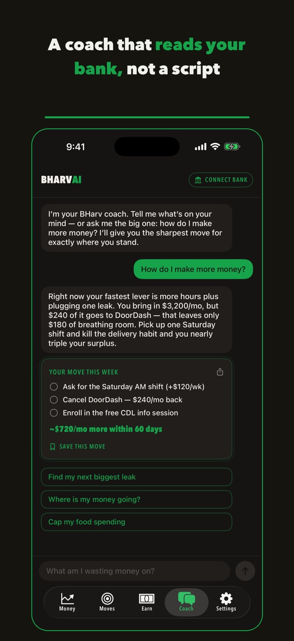 A coach that reads your bank
