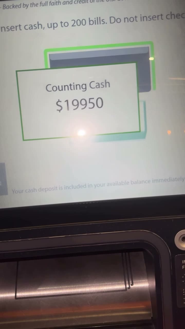 ATM screen reading $19,950