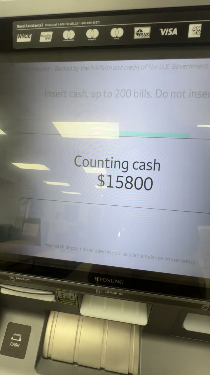 ATM screen reading $15,800