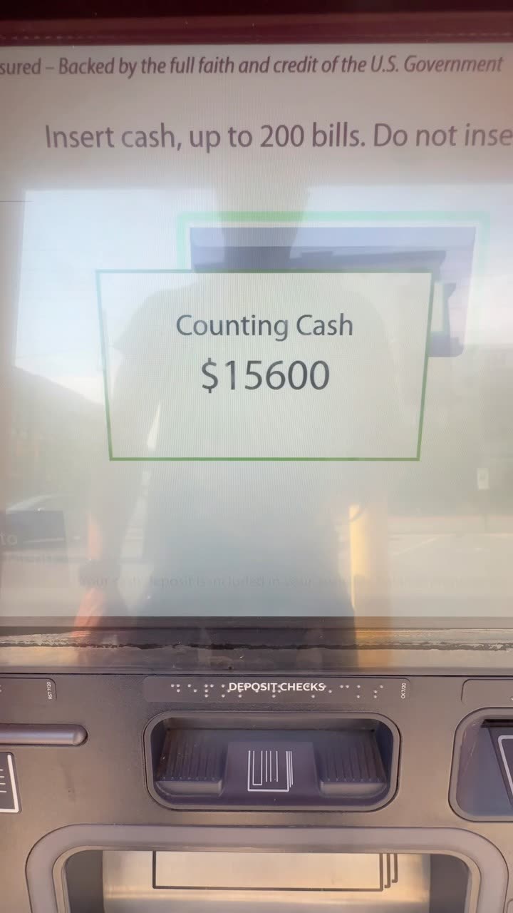 ATM screen reading $15,600