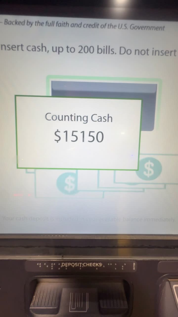 ATM screen reading $15,150