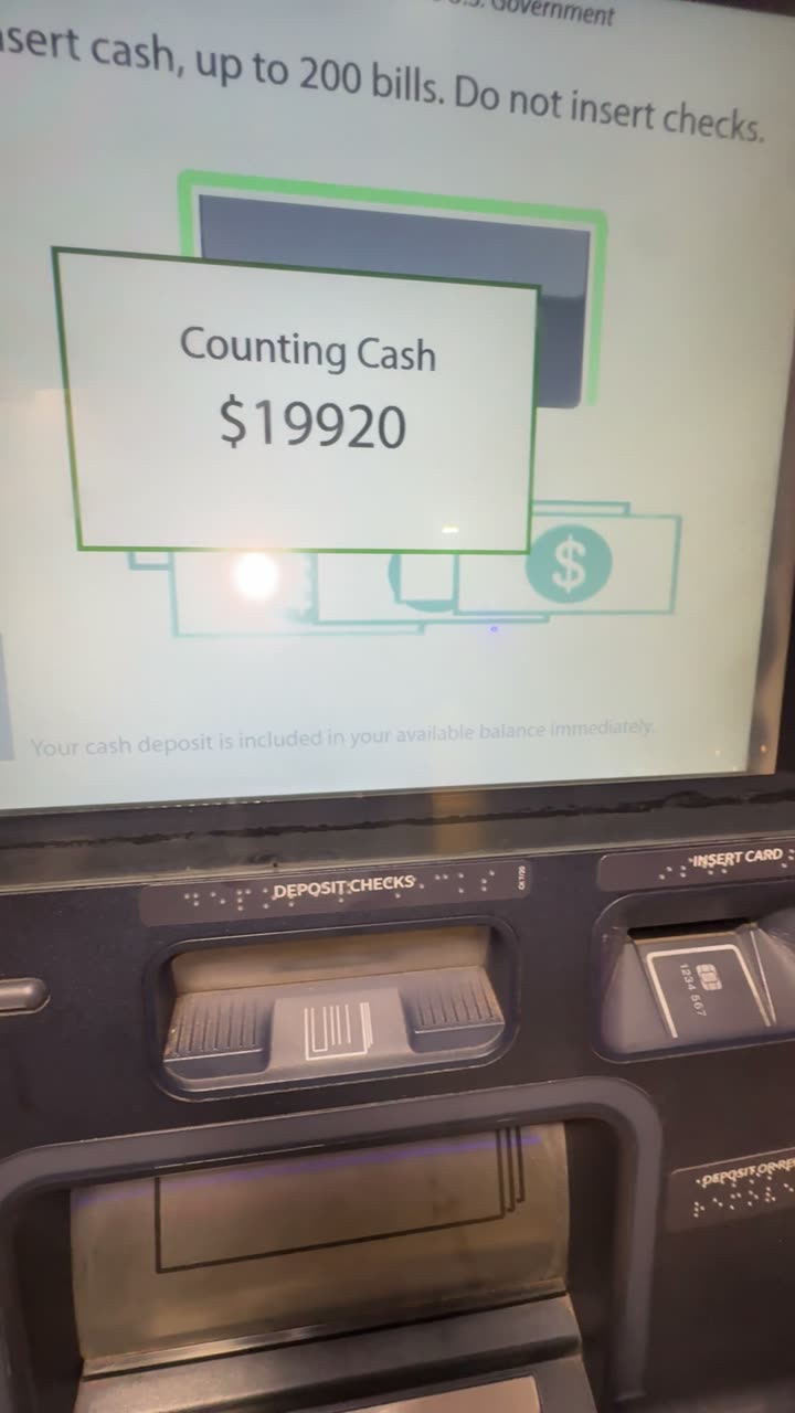 ATM screen reading $19,920