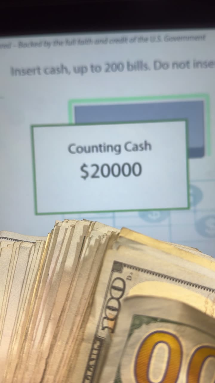 ATM screen reading $20,000