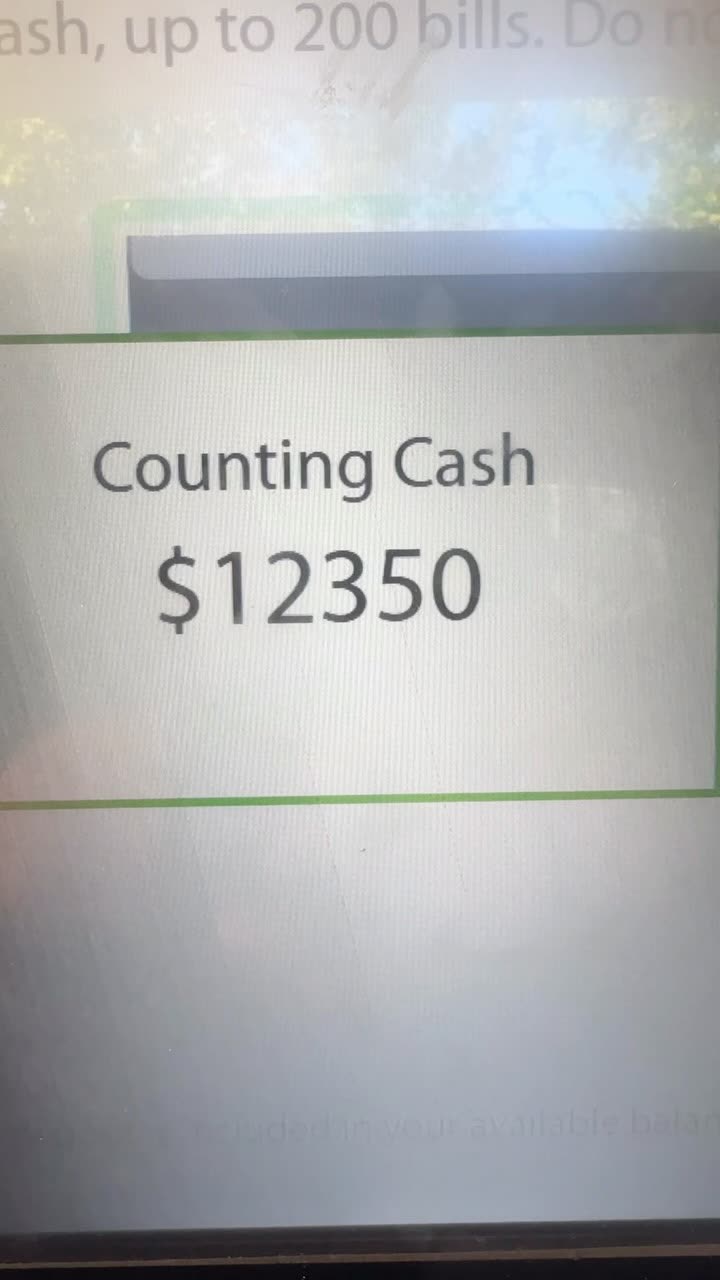ATM screen reading $12,350